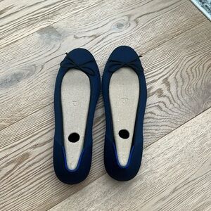 Rothy’s ballet flats, size 8.5, navy with black bows